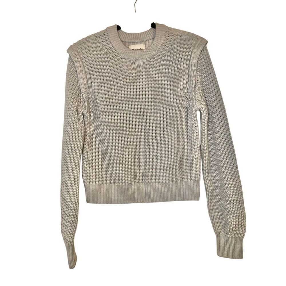 Y2K Abercrombie & Fitch light gray chunky sweater size S minimalist